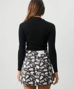 Afends Womens Iconic - Hemp Ribbed Long Sleeve Top - Black NEW ARRIVALS