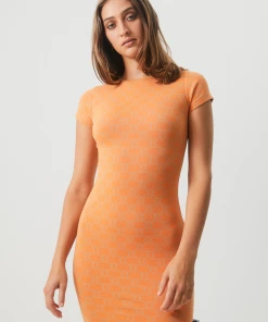 Afends Womens Lois - Recycled Bodycon Dress - Papaya