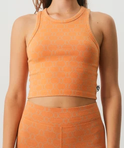 NEW ARRIVALS Afends Womens Lois - Recycled Cropped Singlet - Papaya 10 NEW ARRIVALS Afends Womens Lois - Recycled Cropped Singlet - Papaya