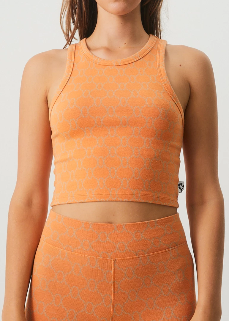 NEW ARRIVALS Afends Womens Lois - Recycled Cropped Singlet - Papaya 4 NEW ARRIVALS Afends Womens Lois - Recycled Cropped Singlet - Papaya