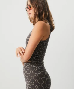 Afends Womens Lois - Recycled Cropped Singlet - Steel NEW ARRIVALS