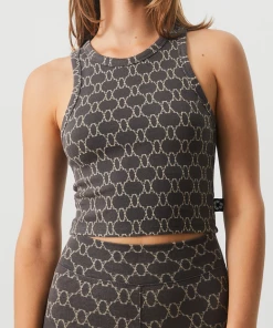 Afends Womens Lois - Recycled Cropped Singlet - Steel NEW ARRIVALS