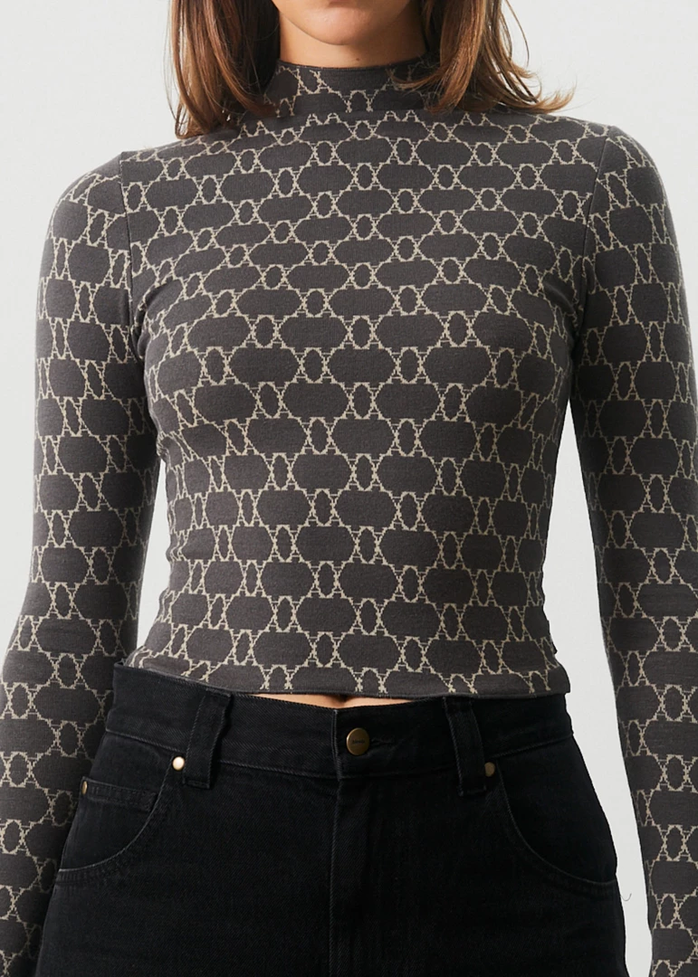 Afends Womens Lois - Recycled Long Sleeve Top - Steel 2 Afends Womens Lois - Recycled Long Sleeve Top - Steel