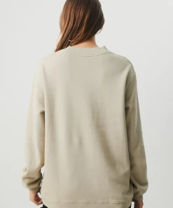 NEW ARRIVALS Afends Womens Luxury - Recycled Crew Neck Jumper - Cement