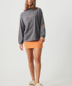 Afends Womens Luxury - Recycled Long Sleeve T-Shirt - Steel NEW ARRIVALS