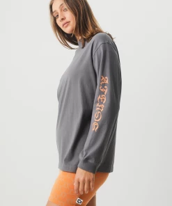 Afends Womens Luxury - Recycled Long Sleeve T-Shirt - Steel NEW ARRIVALS