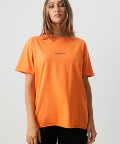 NEW ARRIVALS Afends Womens Luxury - Recycled Oversized T-Shirt - Papaya