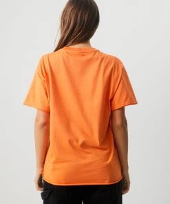 NEW ARRIVALS Afends Womens Luxury - Recycled Oversized T-Shirt - Papaya