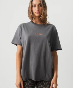 Afends Womens Luxury - Recycled Oversized T-Shirt - Steel NEW ARRIVALS