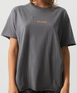 Afends Womens Luxury - Recycled Oversized T-Shirt - Steel NEW ARRIVALS