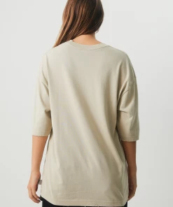 Afends Womens Morton - Recycled Oversized Graphic T-Shirt - Cement