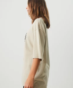 Afends Womens Morton - Recycled Oversized Graphic T-Shirt - Cement