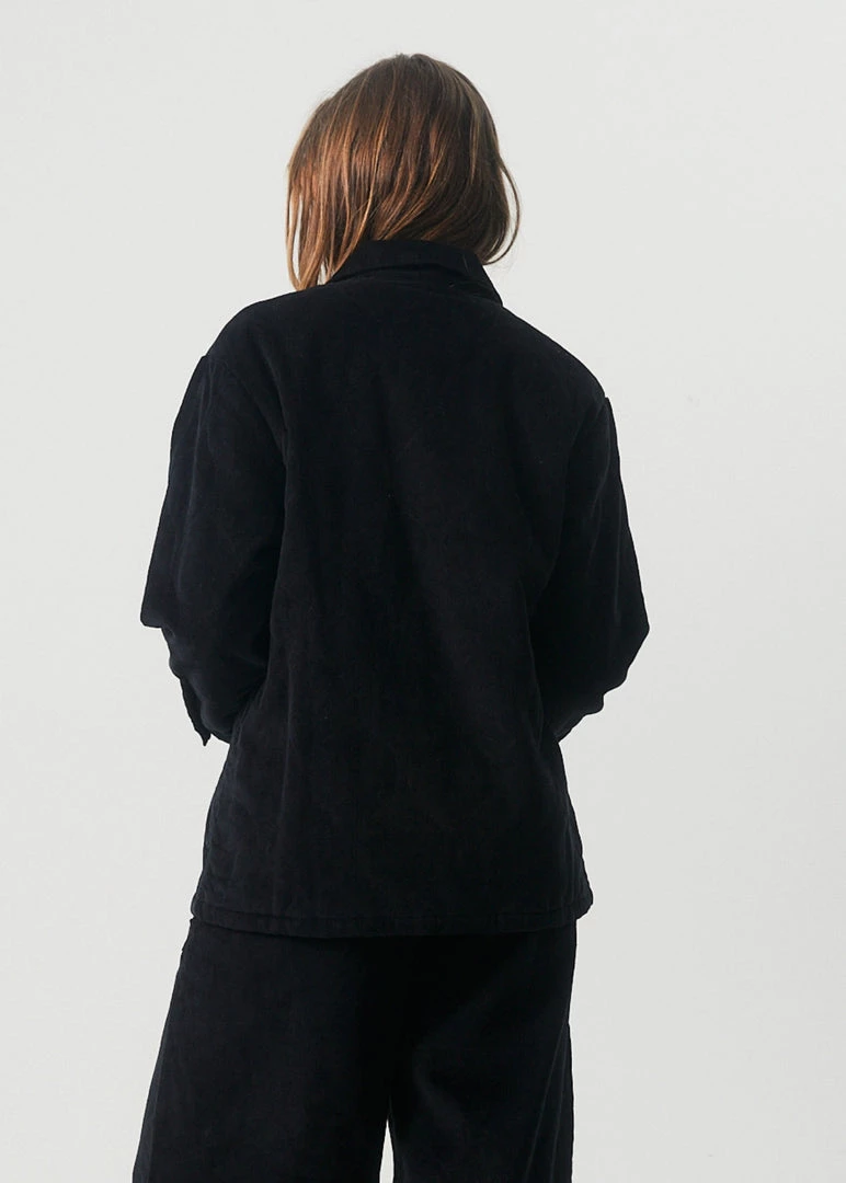 Afends Womens Night Away - Hemp Corduroy Puffer Jacket - Black 5 Afends Womens Night Away - Hemp Corduroy Puffer Jacket - Black