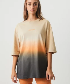 NEW ARRIVALS Afends Womens Polarised - Recycled Oversized T-Shirt - Cement