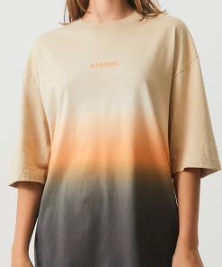 NEW ARRIVALS Afends Womens Polarised - Recycled Oversized T-Shirt - Cement