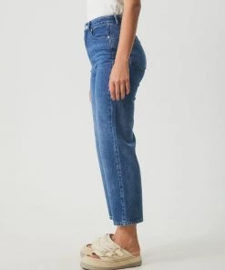 Afends Womens Shelby - Hemp Denim Wide Leg Jeans - Authentic Blue 9 Afends Womens Shelby - Hemp Denim Wide Leg Jeans - Authentic Blue