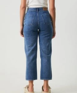 Afends Womens Shelby - Hemp Denim Wide Leg Jeans - Authentic Blue 10 Afends Womens Shelby - Hemp Denim Wide Leg Jeans - Authentic Blue