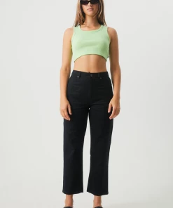NEW ARRIVALS Afends Womens Shelby - Hemp Twill Wide Leg Pants - Black