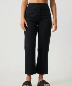 NEW ARRIVALS Afends Womens Shelby - Hemp Twill Wide Leg Pants - Black
