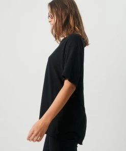 Afends Womens Slay - Hemp Oversized T-Shirt - Black NEW ARRIVALS