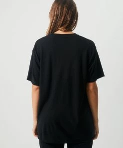 Afends Womens Slay - Hemp Oversized T-Shirt - Black NEW ARRIVALS