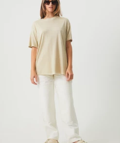 Afends Womens Slay - Hemp Oversized T-Shirt - Cement
