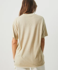 Afends Womens Slay - Hemp Oversized T-Shirt - Cement