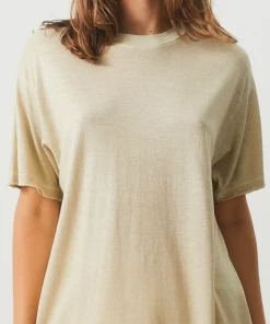 Afends Womens Slay - Hemp Oversized T-Shirt - Cement