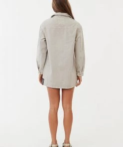 NEW ARRIVALS Afends Womens Tori - Organic Denim Dress - Faded Cement