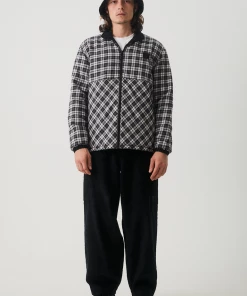 Afends Mens Asta - Hemp Check Reversible Jacket - Black NEW ARRIVALS