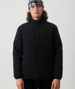 Afends Mens Asta - Hemp Check Reversible Jacket - Black NEW ARRIVALS