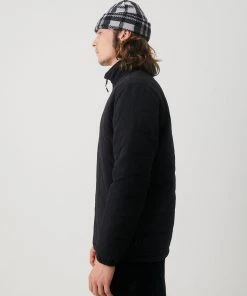 Afends Mens Asta - Hemp Check Reversible Jacket - Black NEW ARRIVALS