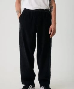 NEW ARRIVALS Afends Mens Asta - Hemp Corduroy Relaxed Pants - Black