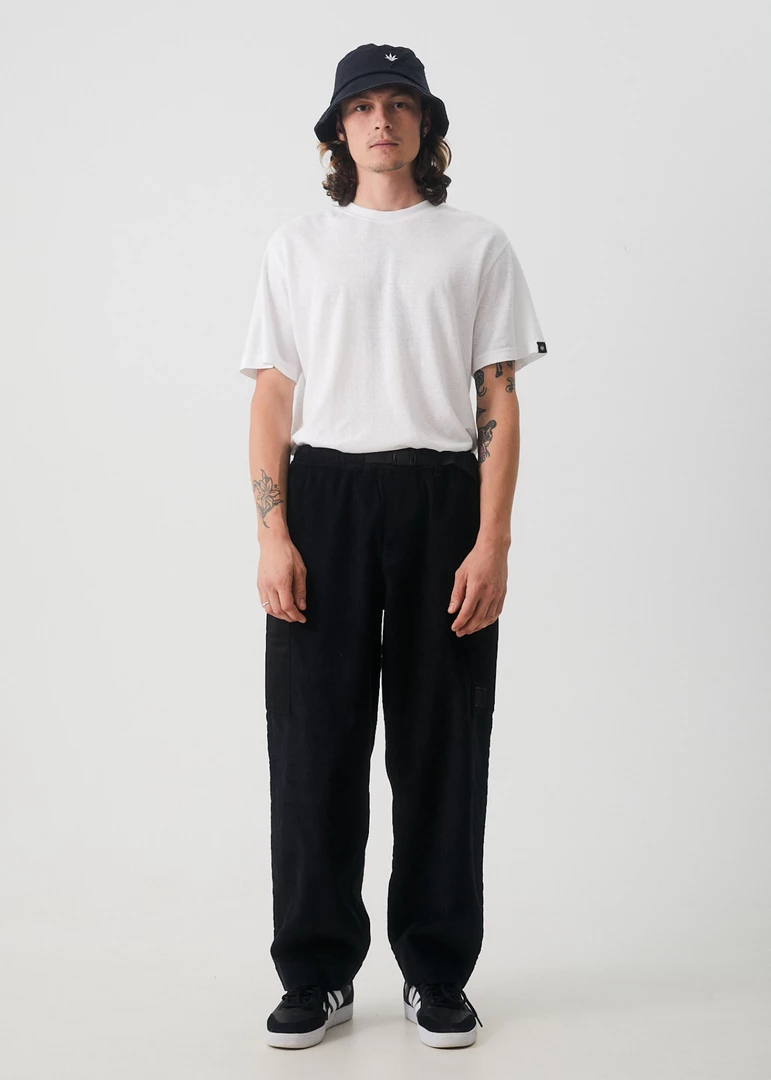 NEW ARRIVALS Afends Mens Asta - Hemp Corduroy Relaxed Pants - Black 2 NEW ARRIVALS Afends Mens Asta - Hemp Corduroy Relaxed Pants - Black