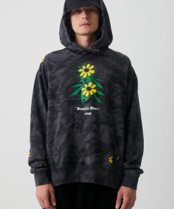 Afends Mens Beautiful Weeds - Hemp Graphic Hoodie - Black NEW ARRIVALS