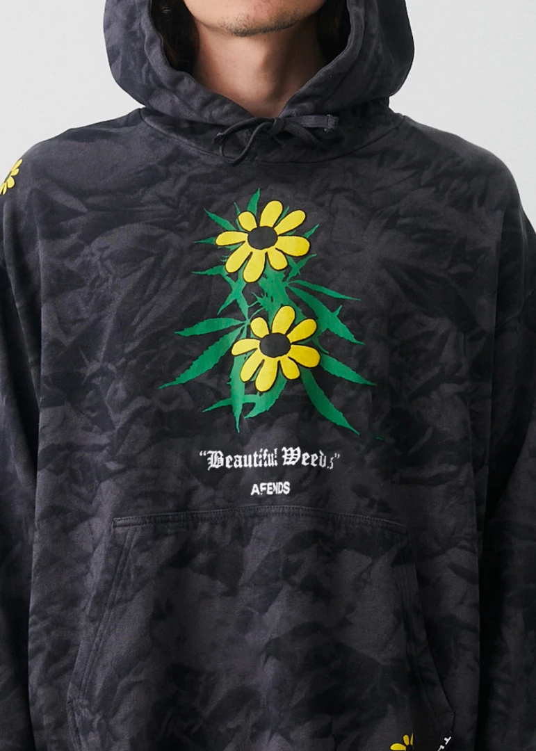 Afends Mens Beautiful Weeds - Hemp Graphic Hoodie - Black NEW ARRIVALS 2 Afends Mens Beautiful Weeds - Hemp Graphic Hoodie - Black NEW ARRIVALS
