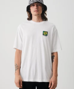 NEW ARRIVALS Afends Mens Beautiful Weeds - Hemp Retro Graphic T-Shirt - White