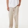 Afends Mens Chess Club - Hemp Relaxed Pants - Cement