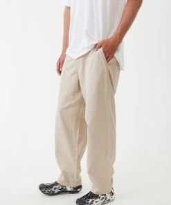 Afends Mens Chess Club - Hemp Relaxed Pants - Cement 10 Afends Mens Chess Club - Hemp Relaxed Pants - Cement