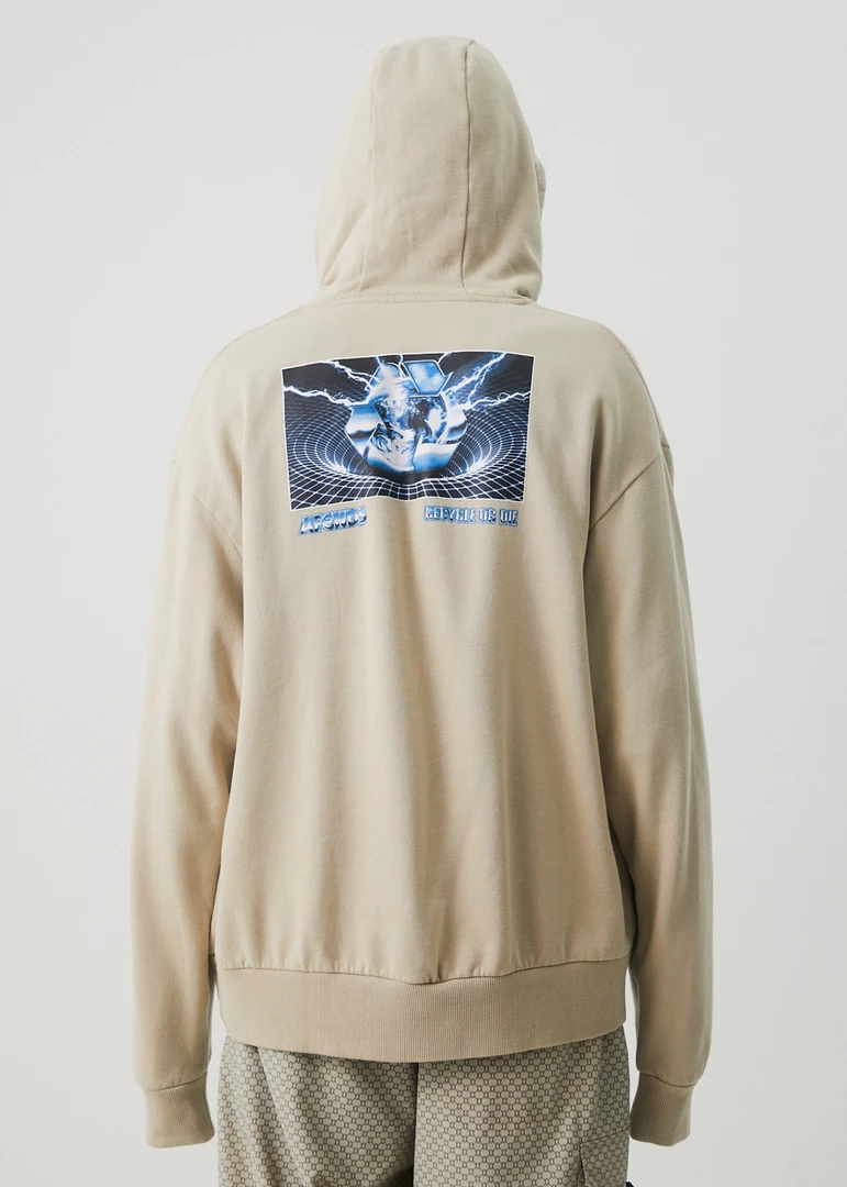 NEW ARRIVALS Afends Mens Chromed - Recycled Hoodie - Cement 4 NEW ARRIVALS Afends Mens Chromed - Recycled Hoodie - Cement