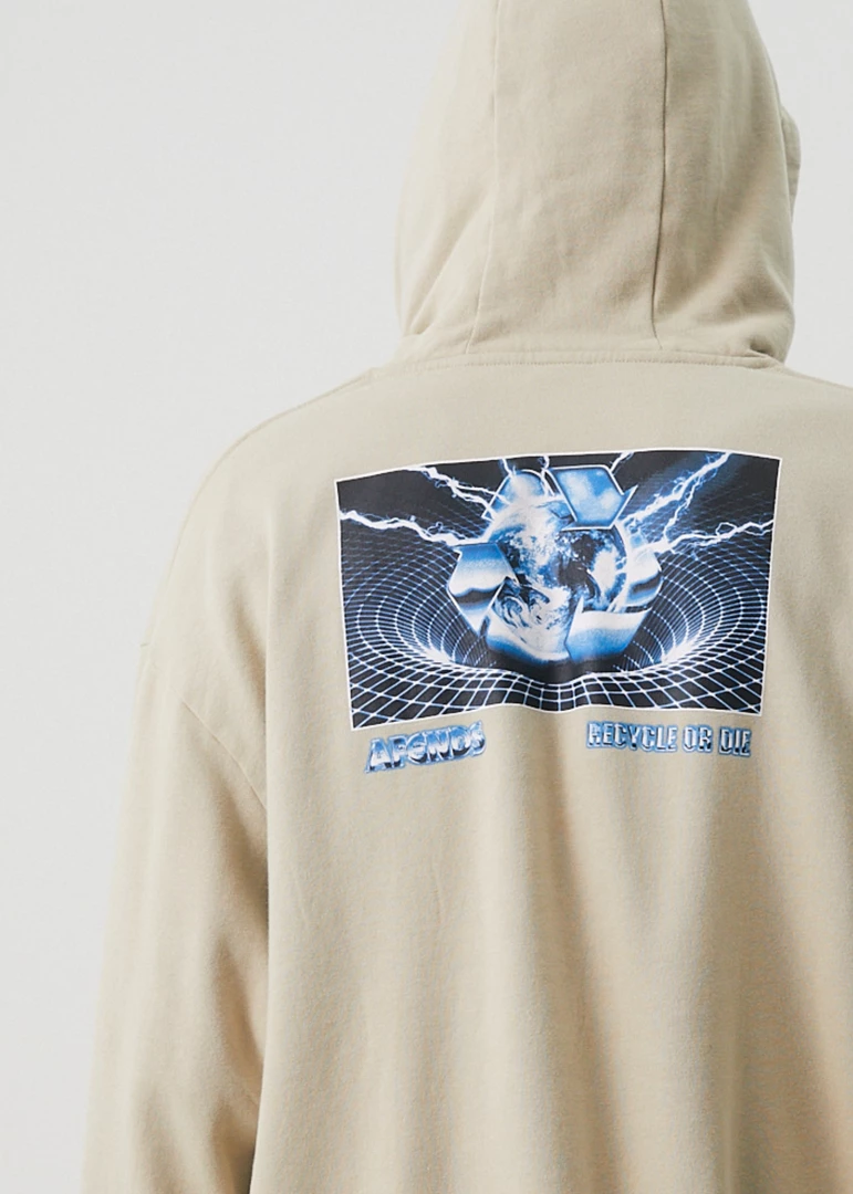 NEW ARRIVALS Afends Mens Chromed - Recycled Hoodie - Cement 7 NEW ARRIVALS Afends Mens Chromed - Recycled Hoodie - Cement