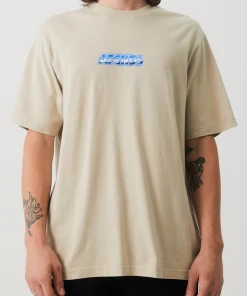 Afends Mens Chromed - Recycled Retro T-Shirt - Cement