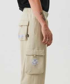 Afends Mens Chromed - Recycled Sweat Pants - Cement NEW ARRIVALS