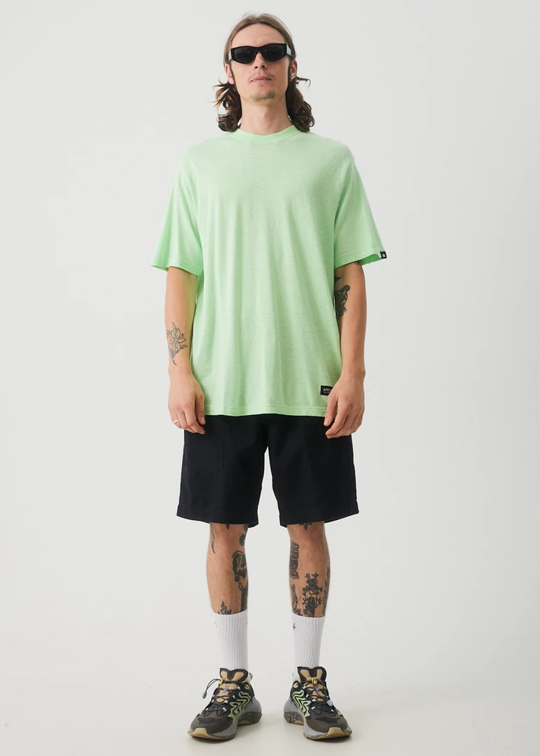 NEW ARRIVALS Afends Mens Classic - Hemp Retro T-Shirt - Lime Green 5 NEW ARRIVALS Afends Mens Classic - Hemp Retro T-Shirt - Lime Green