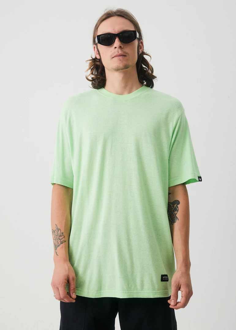 NEW ARRIVALS Afends Mens Classic - Hemp Retro T-Shirt - Lime Green 3 NEW ARRIVALS Afends Mens Classic - Hemp Retro T-Shirt - Lime Green