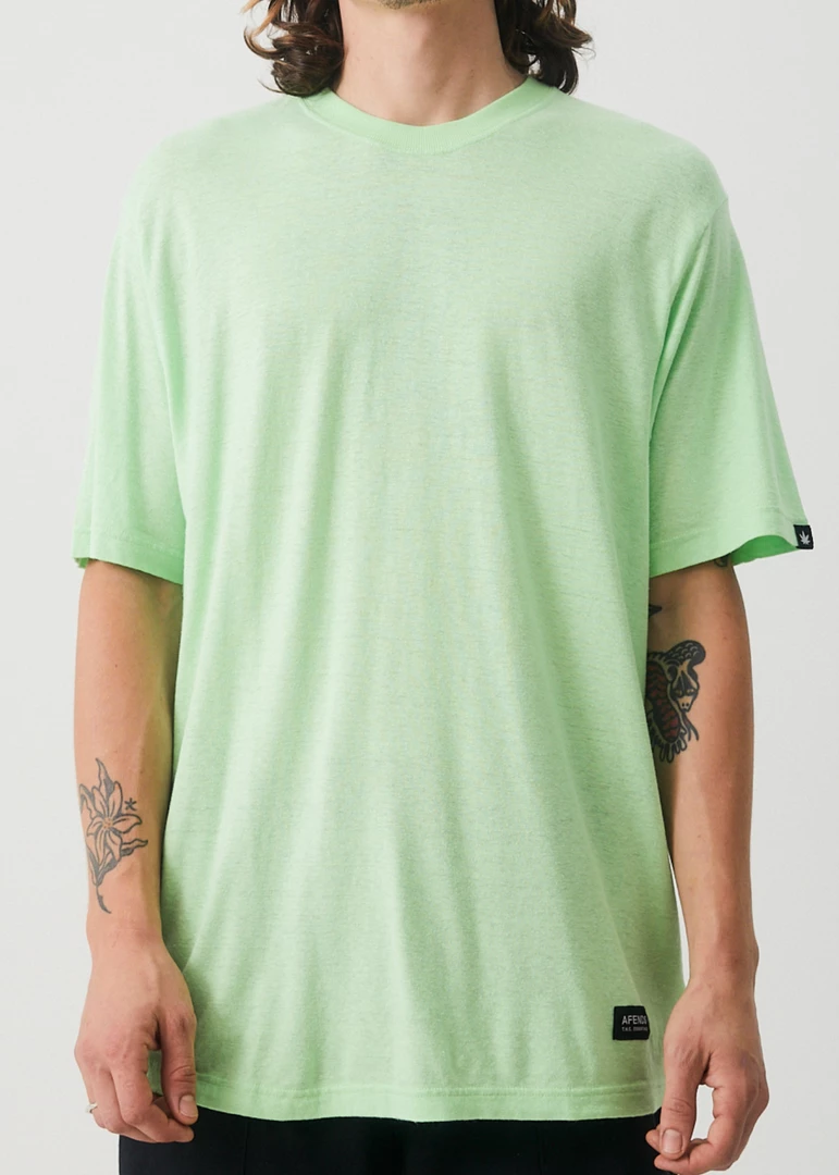 NEW ARRIVALS Afends Mens Classic - Hemp Retro T-Shirt - Lime Green 4 NEW ARRIVALS Afends Mens Classic - Hemp Retro T-Shirt - Lime Green