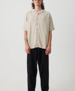 NEW ARRIVALS Afends Mens Daily - Hemp Cuban Short Sleeve Shirt - Cement 7 NEW ARRIVALS Afends Mens Daily - Hemp Cuban Short Sleeve Shirt - Cement