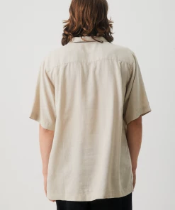 NEW ARRIVALS Afends Mens Daily - Hemp Cuban Short Sleeve Shirt - Cement 9 NEW ARRIVALS Afends Mens Daily - Hemp Cuban Short Sleeve Shirt - Cement