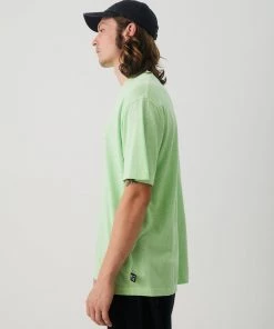 Afends Mens Drip - Hemp Retro T-Shirt - Lime Green