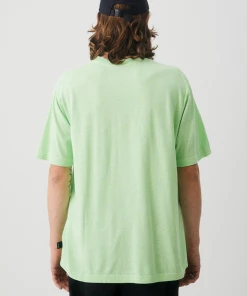 Afends Mens Drip - Hemp Retro T-Shirt - Lime Green